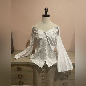 White off the shoulder shirt-